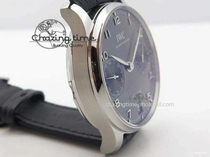 MIROTIME 0105 Portuguese Real PR IW500106 ZF 1:1 Best Edition Grey Dial On Black Leather Strap A52010 V Versatile 7306